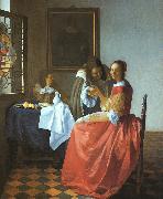JanVermeer A Lady and Two Gentlemen China oil painting reproduction