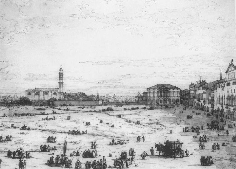 Canaletto Padua: The Prato della Valle with Santa Giustinia and the Church of Misericordia (sheet 2) cfsd China oil painting art