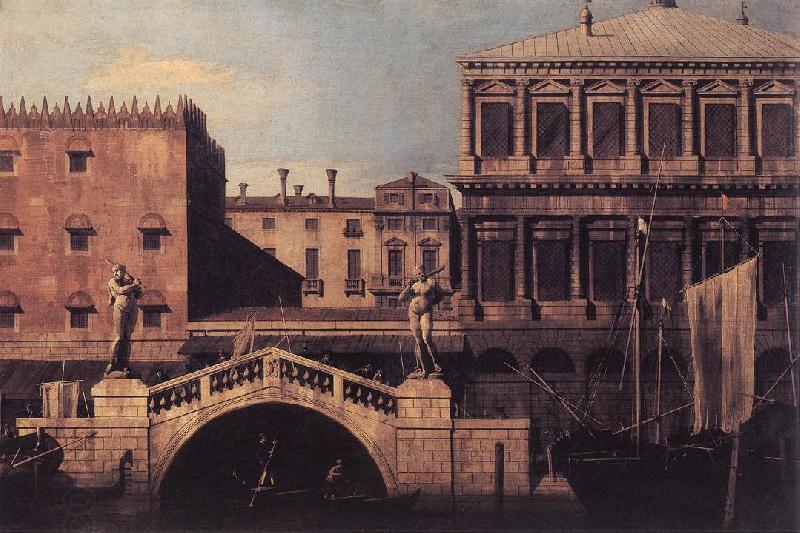 Canaletto Capriccio: The Ponte della Pescaria and Buildings on the Quay d China oil painting art