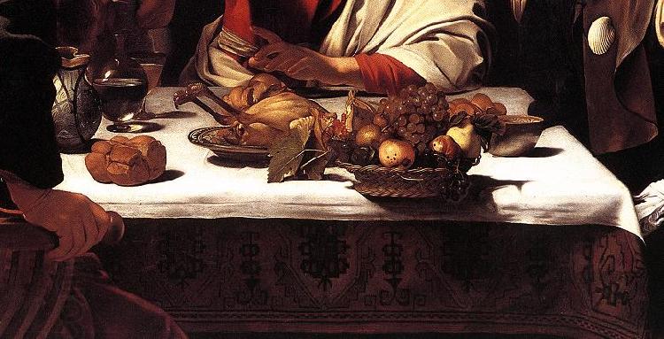 Caravaggio Supper at Emmaus (detail) fdg China oil painting art