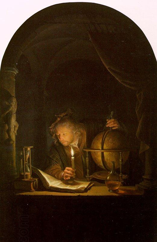 Astronomer By Candlelight. Gerrit Dou Astronomer by Candlelight oil painting picture