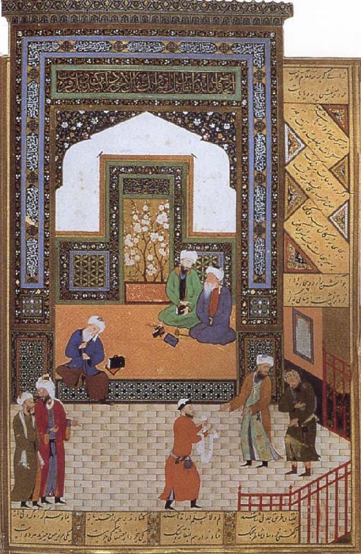 Bihzad A Poor dervish deserves,through his wisdom,to replace the arrogant cadi in the mosque China oil painting art