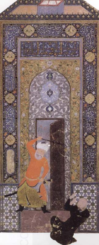 Bihzad The Gatekeeper denies entrance by one unworthy of the garden China oil painting art