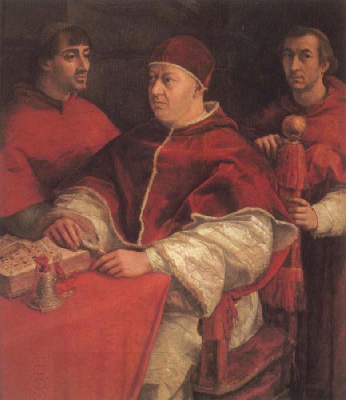 Raphael Portrait of Pope Leo X with Cardinals Guillo de Medici and Luigi de Rossi oil painting picture