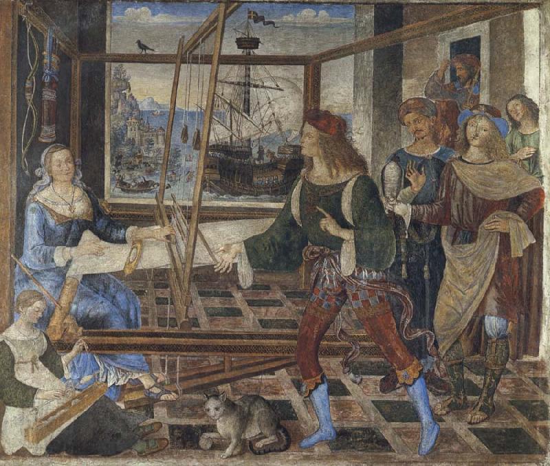 Pinturicchio Penelope at the Loom and Her Suitors