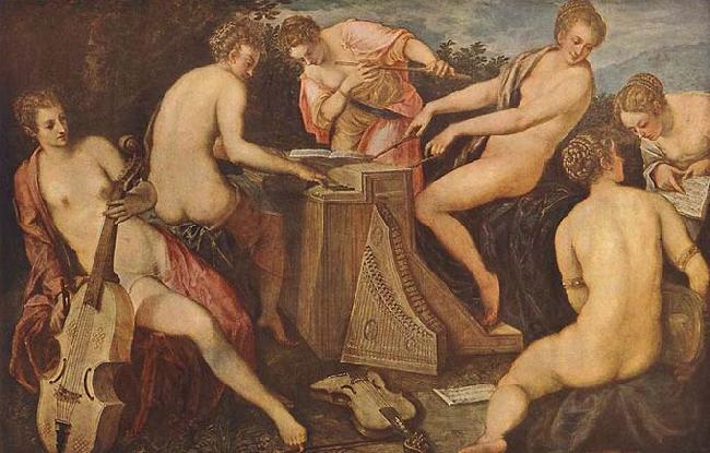 Tintoretto Women Playing Music