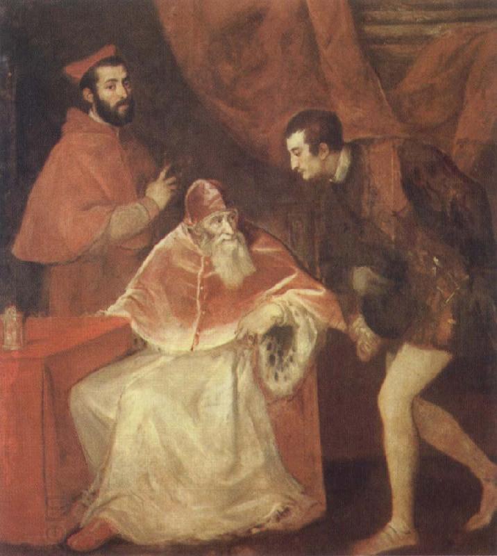 Titian Pope Paul III and his Cousins Alessandro and Ottavio Farneses of Youth China oil painting art