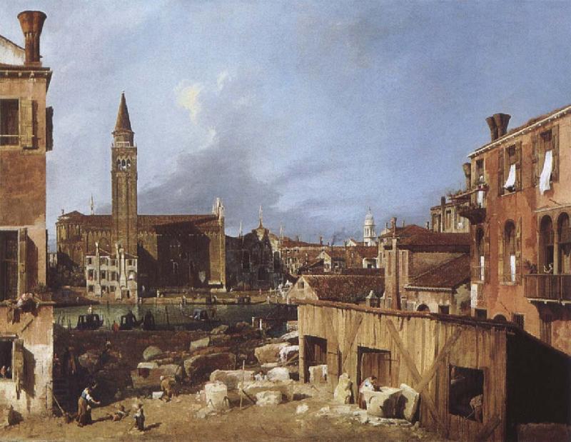 Canaletto Stenhuggarverkstaden oil painting picture