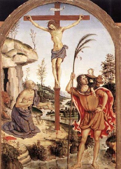 Pinturicchio The Crucifixion with Sts Jerome and Christopher China oil painting art