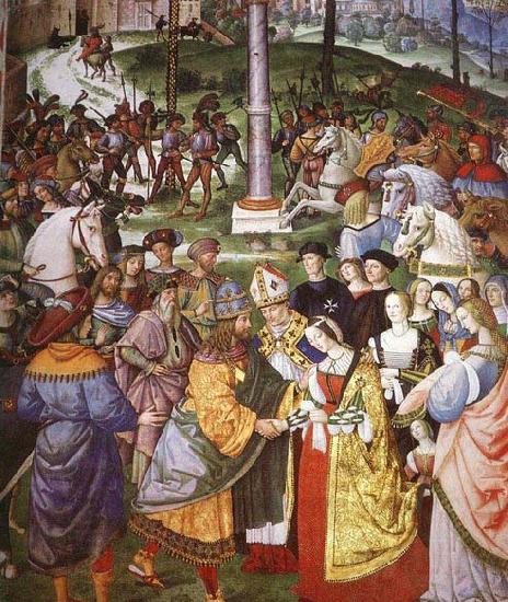 Pinturicchio Aeneas Piccolomini Introduces Eleonora of Portugal to Frederick III oil painting picture