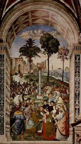 Pinturicchio Fresco at the Siena Cathedral by Pinturicchio depicting Pope Pius II