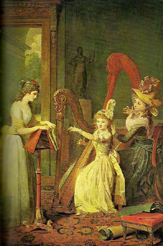 mauzaise princess adelaide dorleans taking aharp lesson with mme de genlis, c. China oil painting art