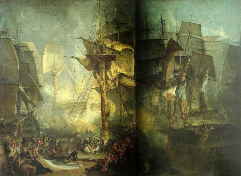 J.M.W.Turner the battle of trafalgar as seen from the mizen starboard shrouds of the victory China oil painting art