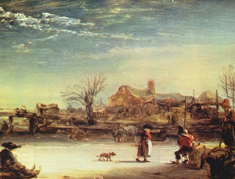 REMBRANDT Harmenszoon van Rijn Winterlandschaft oil painting picture