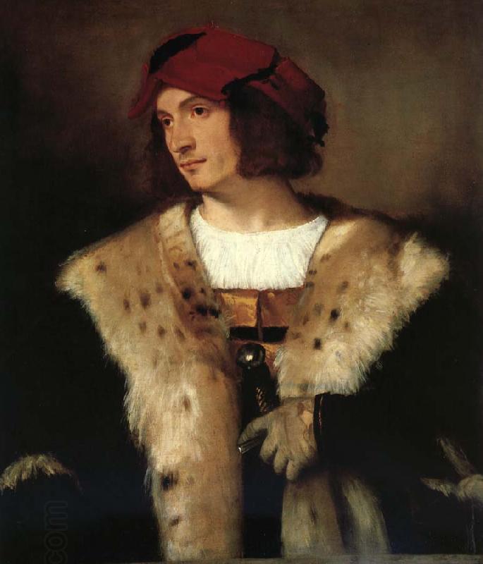 Titian Portrait of a man in a red cap China oil painting art