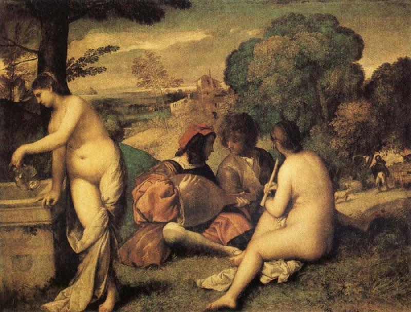 Giorgione Concert Champetre China oil painting art